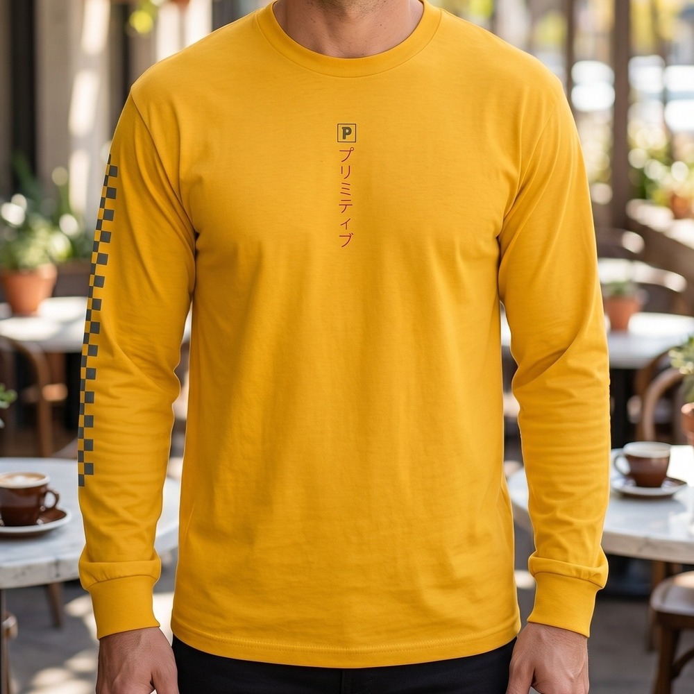 Primitive Skateboarding Mens‎ Samurai Graphic Long Sleeve T-Shirt Yellow L